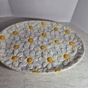 Gibson Hand painted Platter with Daisy's, 13ins by 9.5ins.